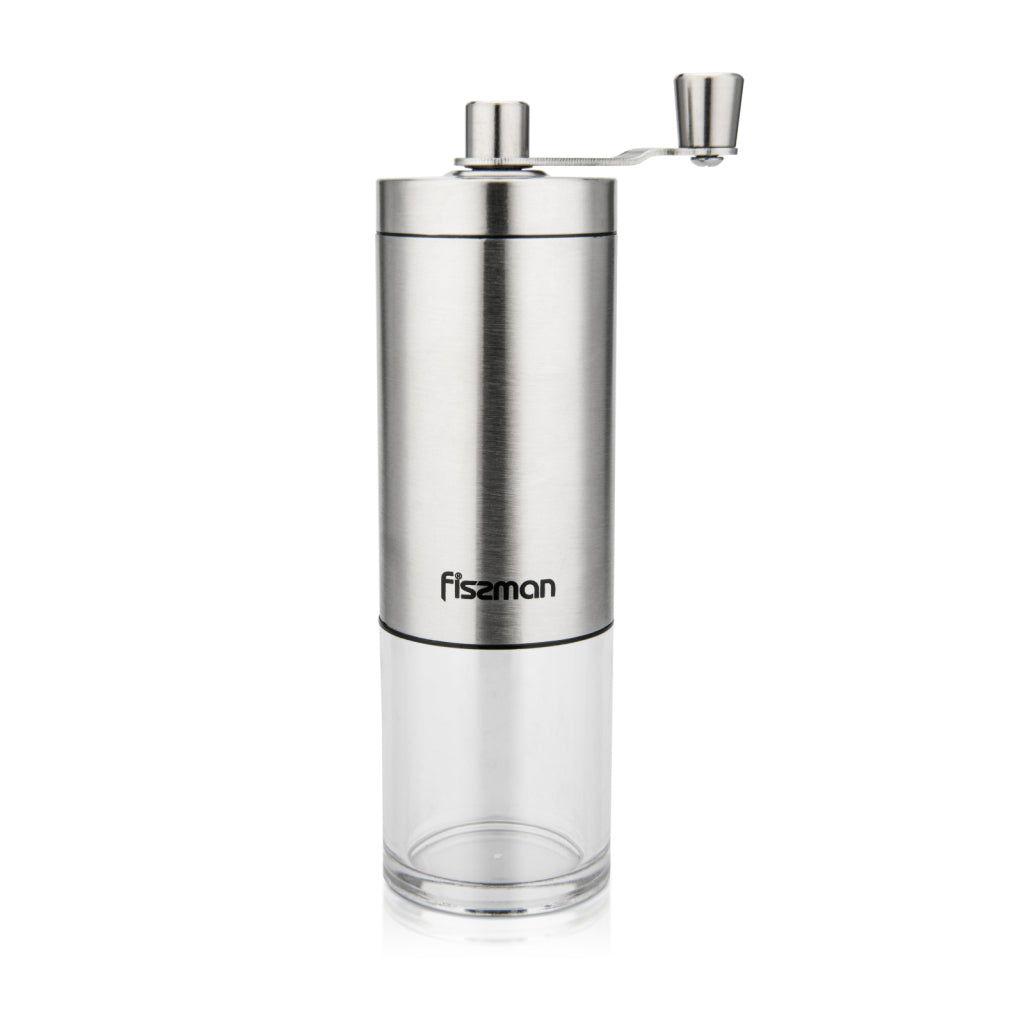 FISSMAN Ceramic Manual Coffee Grinder with Stainless Steel Shell 18cmKitchen AppliancesManual coffee grinder 18 cm (stainless steel shell with ceramic grinder) (12 pcs per display box) The secret of a happy morning is simple - a light jog, a cool shower a